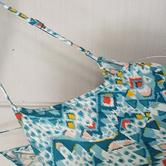 Old Navy NWT Maxi Shift Cami Strap Patterned Unique Printed Long Dress Large - Picture 5 of 10